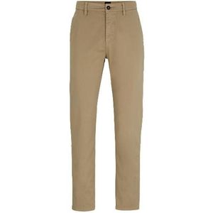 Tapered-fit satijnen chino van stretchkatoen