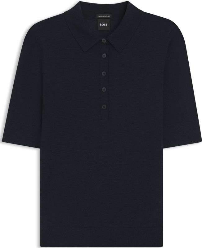 BOSS - Polotrui - Merinowol - Knoopsluiting met 5 knopen