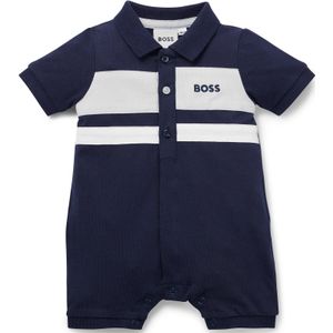 Speelpakje voor baby’s van stretchkatoen met strepen en logo