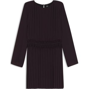 Plisséjurk met gesmokte tailleband