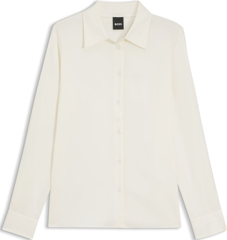 Regular-fit blouse in satijn van stretchzijde