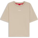 HUGO - Womenswear T-shirt - Zwart - Katoen/Modal - Relaxte Pasvorm