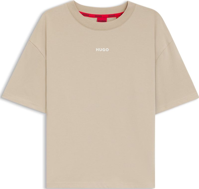 HUGO - Womenswear T-shirt - Zwart - Katoen/Modal - Relaxte Pasvorm