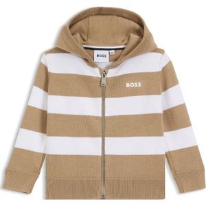 Gestreept kindervest van katoen met logoprint