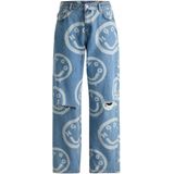 Baggy-fit destroyed jeans met logo’s in Happy HUGO stijl