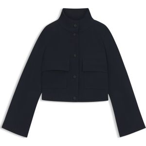 Blazer met moderne pasvorm van kreukbestendige crêpe