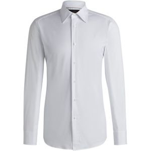 Slim-fit popeline overhemd van een elastische katoenmix