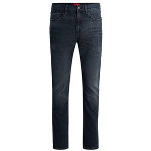 Slim-fit jeans van stretchdenim met used-effecten