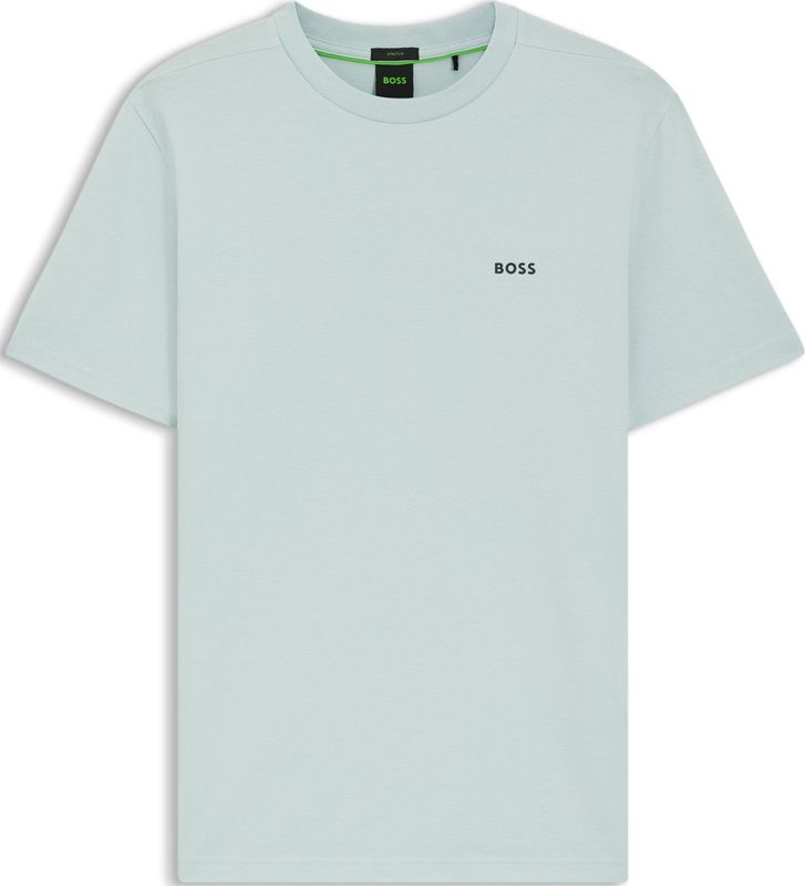 T-shirt van stretchkatoen met contrastlogo