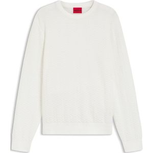 HUGO Menswear - Regular-fit Trui - Katoen - Visgraatpatroon