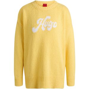 Oversized-fit trui van een katoenmix met geschreven logo