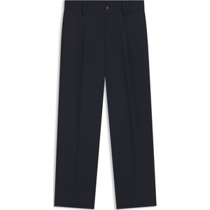 Moderne broek van stretchtwill met vouw aan de voorkant