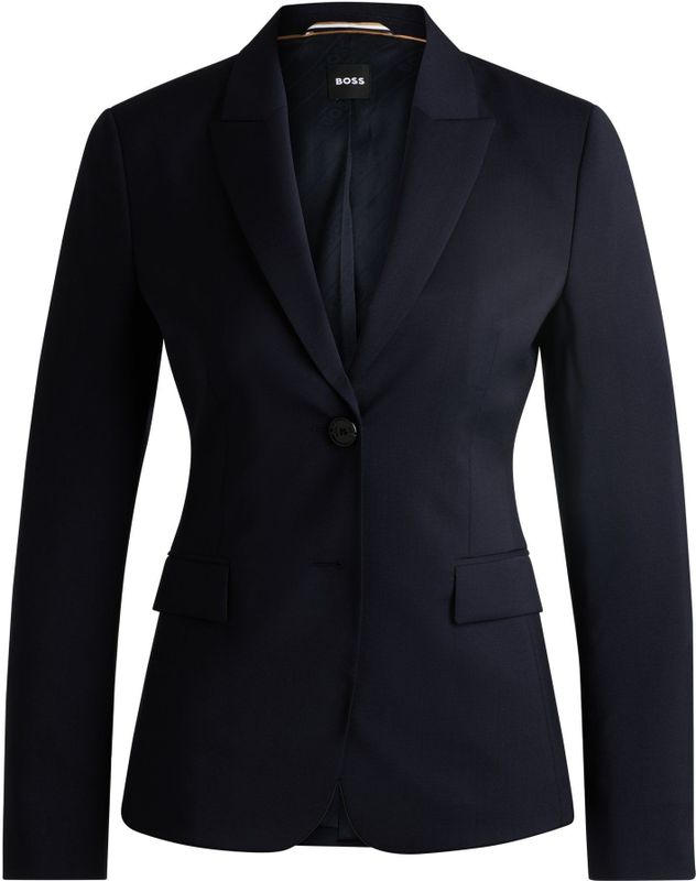 BOSS - Blazers - Marine - Getailleerd Model - Lange Mouw - Knoopsluiting