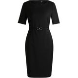 BOSS - Daleah - Jurk - Zwart - Slanke Pasvorm - Knielengte