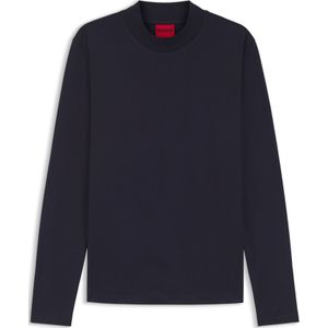 Slim-fit T-shirt met hoge hals van gemerceriseerde katoen