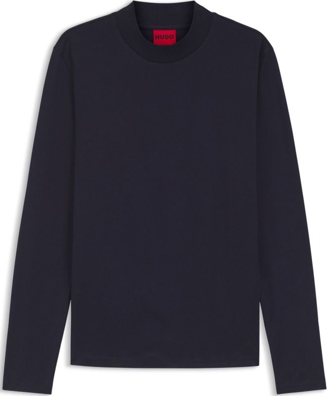 Slim-fit T-shirt met hoge hals van gemerceriseerde katoen