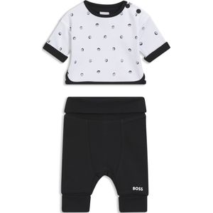 Omkeerbaar katoenen joggingpakje met logodetails voor baby’s