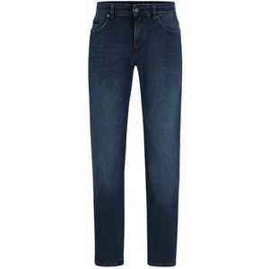 Slim-fit jeans van blauw hoogwaardig stretchdenim