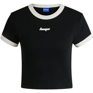 Hugo - Dalia 1 - T-shirt - Blauw - Katoen - Korte Mouwen