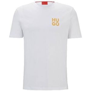 T-shirt van katoenen jersey met tweedelige logoprint