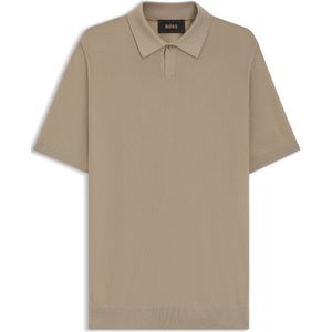 Gebreide polo van merinowol met natuurlijke stretch