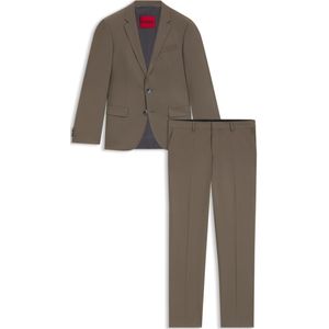 Tweedelig slim-fit pak van een wolmix popeline