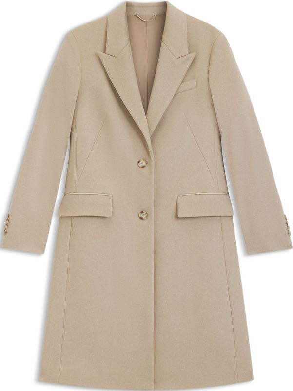 Regular-fit mantel met peak-revers van wolmix