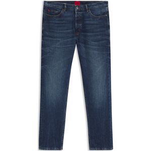 Tapered-fit jeans van blauw stretchdenim