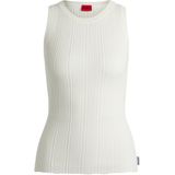 Dames Hugo Sareple Mouwloze Top in Naturel