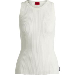 Dames Hugo Sareple Mouwloze Top in Naturel