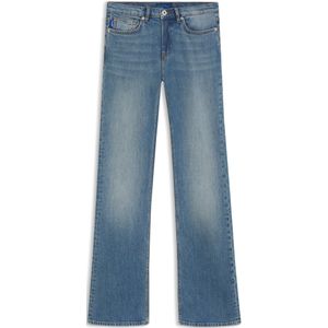 Jeans met uitlopende pijpen in Atlantisch-blauw van comfortabel stretchdenim