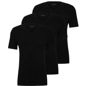 Set van drie T-shirts met V-hals in katoenen jersey