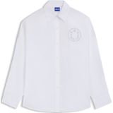 HUGO - Oversized-fit Blouse - Met Happy HUGO-logo van Strassteentjes