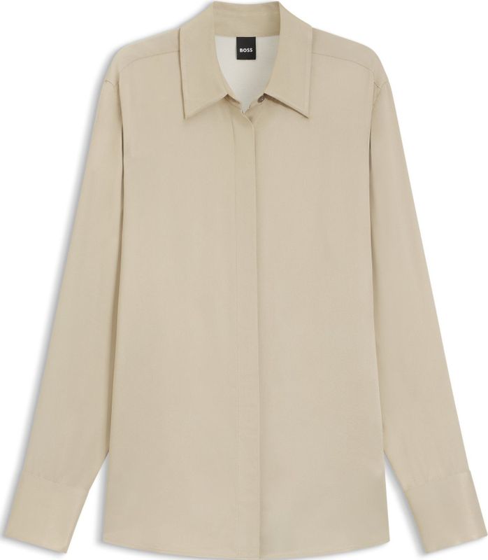 BOSS - Regular-fit Blouse - Satijn - Zacht - Vloeiend - Elegante Glans