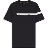 Regular-fit T-shirt van stretchkatoen met logostreep