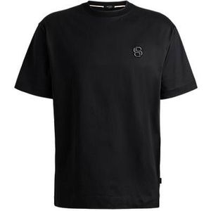 Oversized-fit T-shirt van gemerceriseerde katoen met dubbel monogram