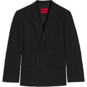 Slim-fit colbert van stretchpopeline van een wolmix