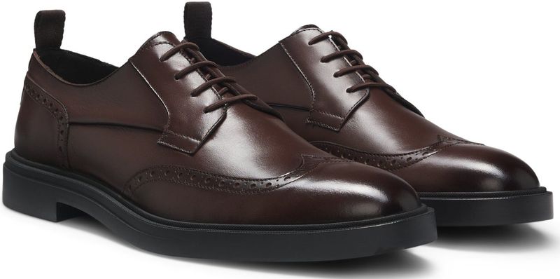 BOSS - Calev - Leren Schoenen - Zwart - Plat - Veters - Casual - Feest - Klassiek