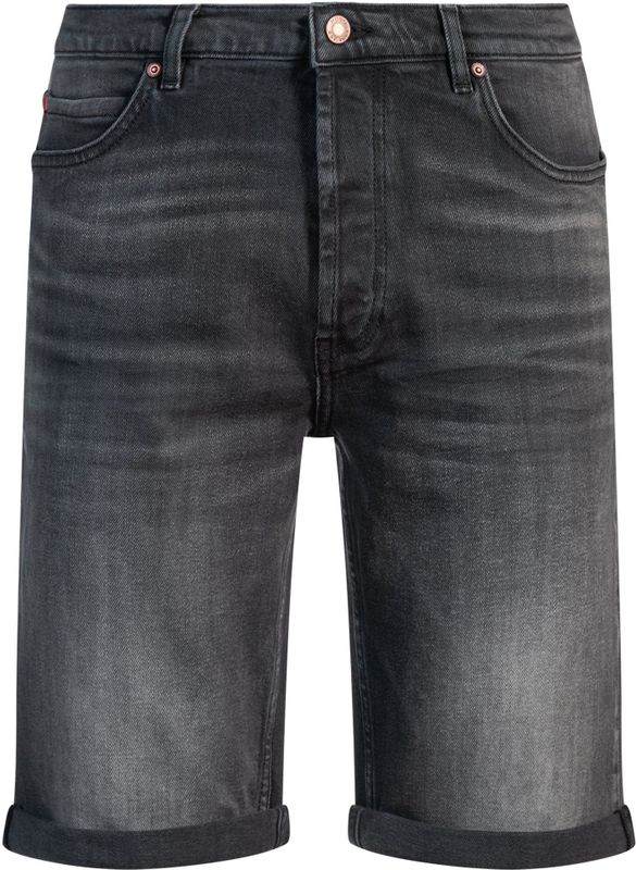 HUGO - Tapered-fit Shorts - Zwart - Stretchdenim