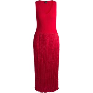 Gebreide jurk met glanzende, gestructureerde rok