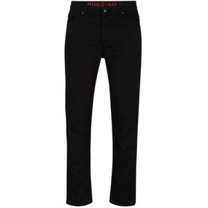 Tapered-fit jeans van zwart comfortabel stretchdenim