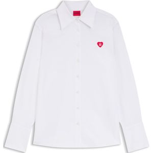 Relaxed-fit blouse van Oxfordkatoen met hartlogo