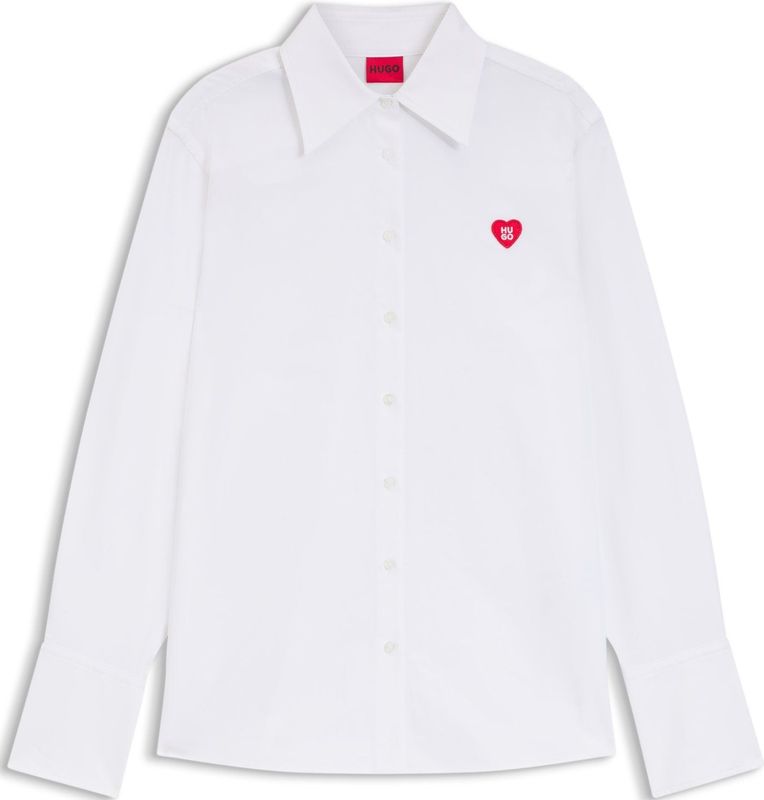 Relaxed-fit blouse van Oxfordkatoen met hartlogo