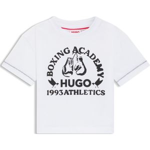 T-shirt van katoen met boks-artwork voor kinderen