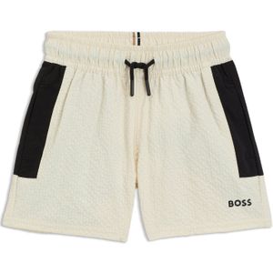 Kinderzwemshort van seersucker met logoprint