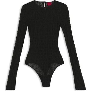 Slim-fit bodysuit van stretchkant