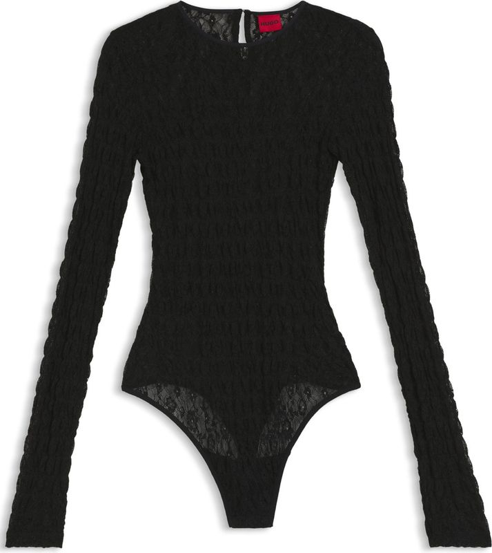 Slim-fit bodysuit van stretchkant