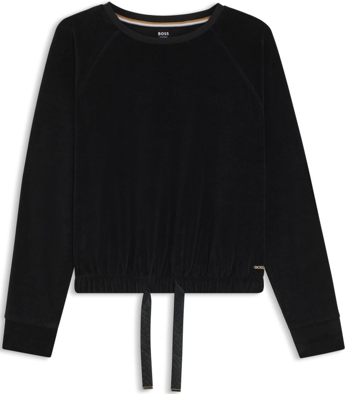 BOSS - Trui - Katoenmix - Goudkleurig Logoplaatje - Verstelbare Zoom met Satijnen Koord