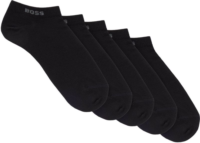 BOSS Sneakersokken - Zwart - Katoenmix - Set van 5 Paar