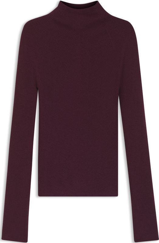 BOSS - Gebreide Trui - Merinowol - Hoge Hals - Verschillende Ribstructuren